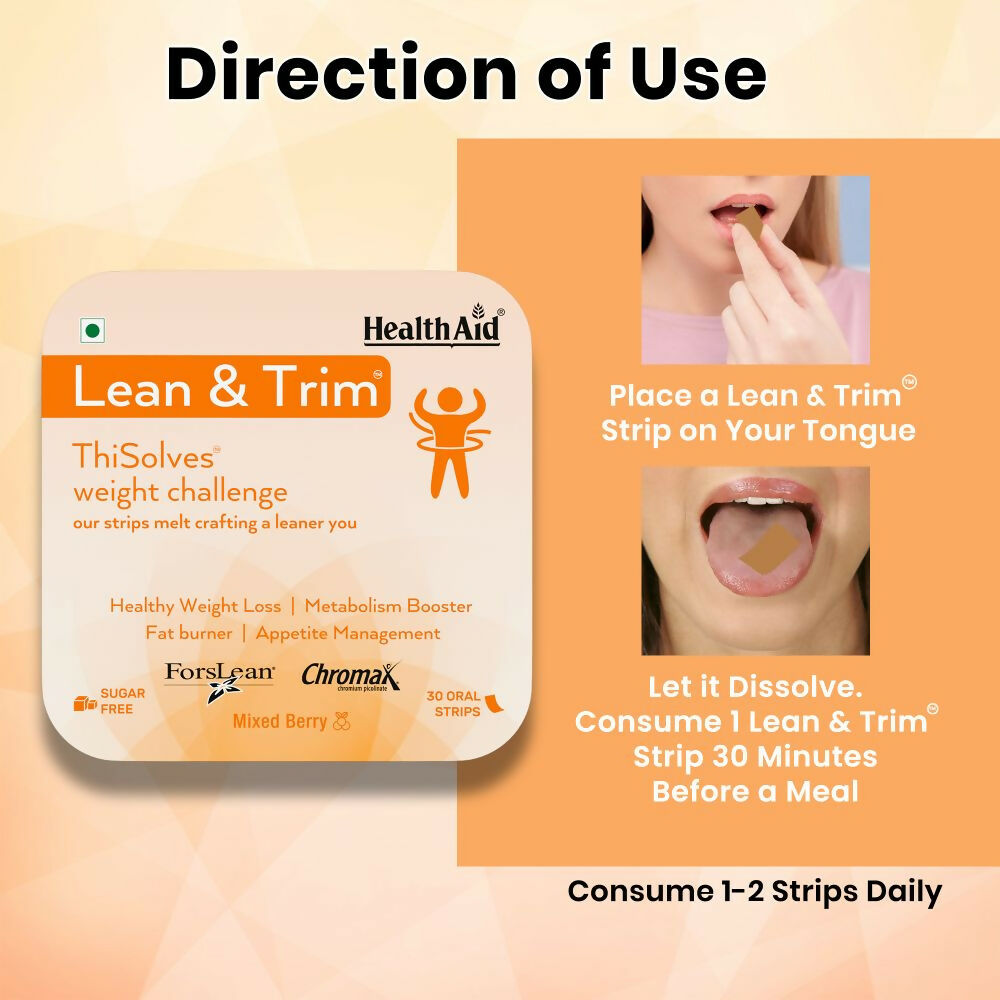 HealthAid Lean & Tirm ThiSolves Oral Strips - Swadesiicart