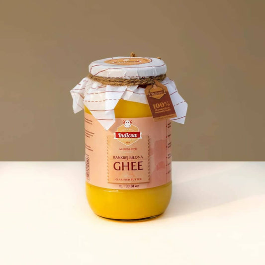Indicow Foods Kankrej Bilona A2 Cow Ghee | 100% Desi Cow Ghee | Premium A2 Desi Ghee | Cultured Cow Pure Ghee - Swadesiicart
