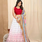 DEIANA'S Beautiful Pure Chinon Jari Silk Weaving Lehengha Choli - White | Swadesiicart