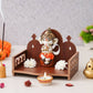eCraftIndia Brown Om Symbol Decorative Wooden Pooja Temple | Swadesiicart