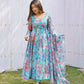Joban Fashion Sky Kurta Set Organza Sequin Embroidery Work - Swadesiicart