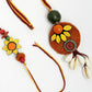 NVR Women & Men Set of 2 Multicolor Sea Shell Handcrafted Bhaiya Bhabhi Rakhi With Roli Chawal | Swadesiicart