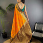 Joban Fashion Banarasi Orange Woven Soft Silk Saree | Swadesiicart