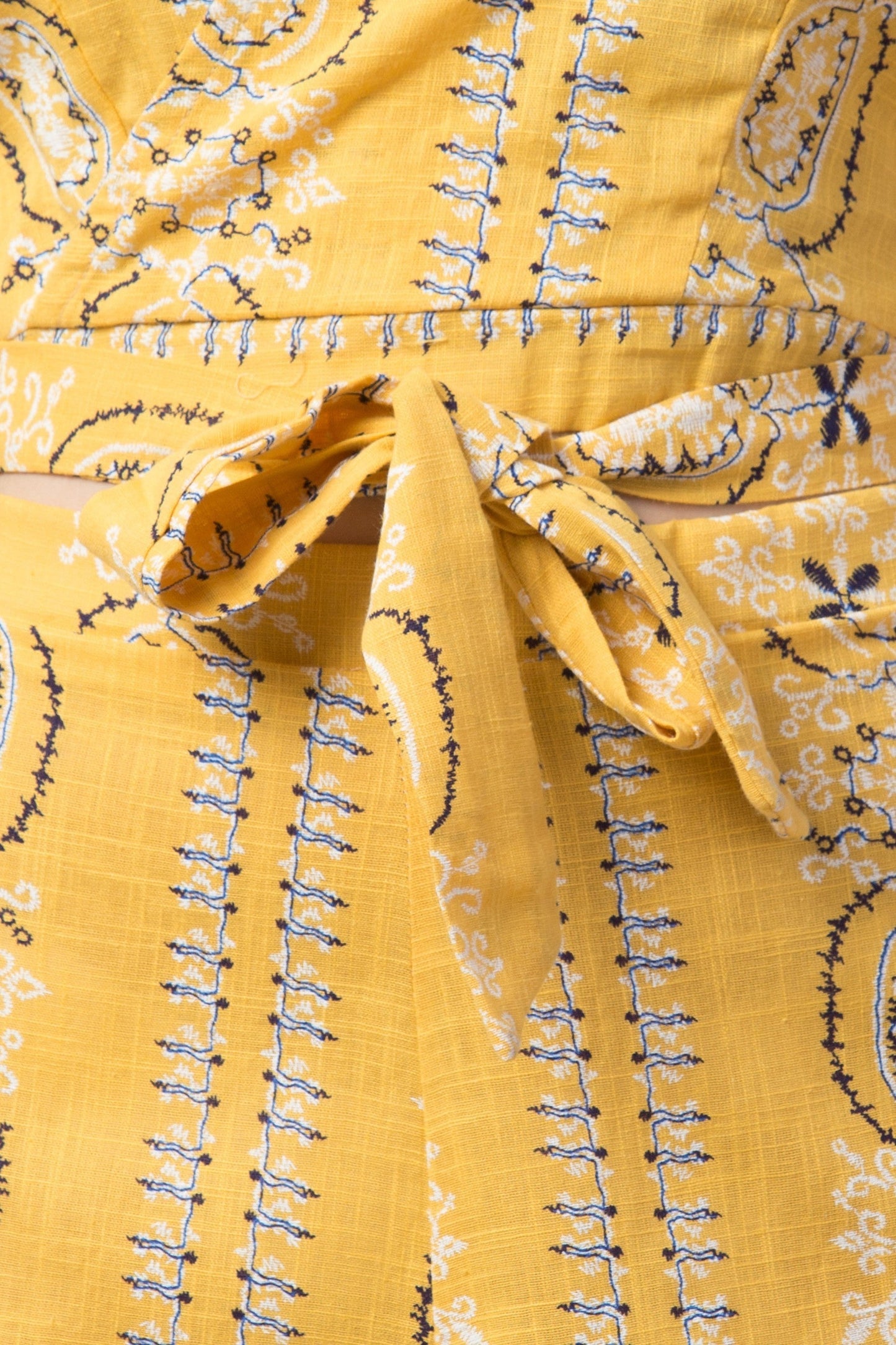 PAVONINE Mustard Color Printed Crop Top And Flared Palazzo Set For Girls & Women - Swadesiicart