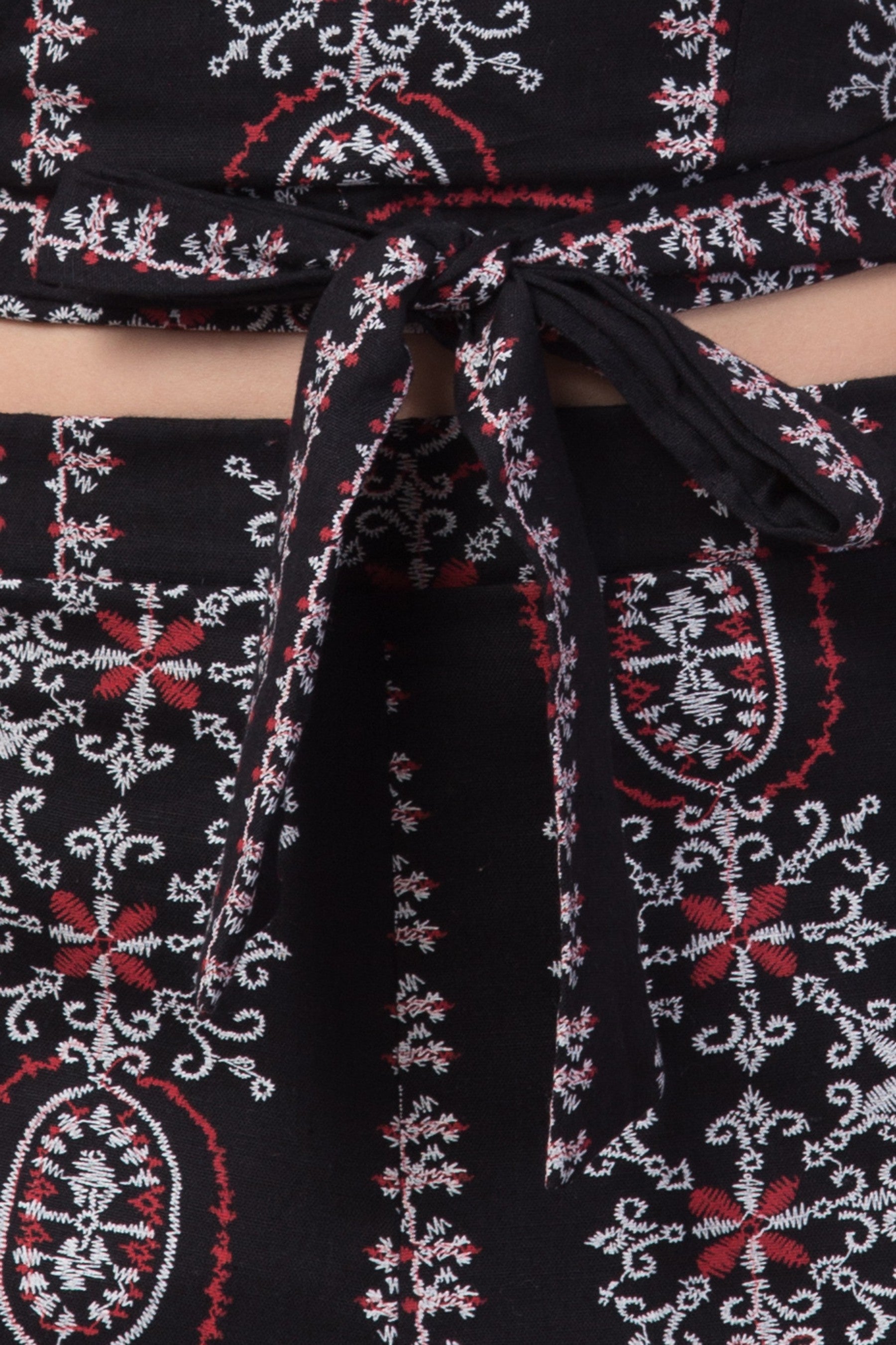 PAVONINE Black Color Printed Crop Top And Flared Palazzo Set For Girls & Women - Swadesiicart