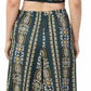PAVONINE Bottle Green Color Printed Crop Top And Flared Palazzo Set For Girls & Women - Swadesiicart