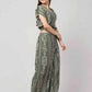 PAVONINE Pista Green Color Printed Crop Top And Flared Palazzo Set For Girls & Women - Swadesiicart