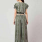 PAVONINE Pista Green Color Printed Crop Top And Flared Palazzo Set For Girls & Women - Swadesiicart