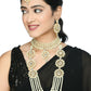 Mominos Fashion Johar Kamal Gold-Polished Rani Haar with Off white Pearls Jewellery Set - Swadesiicart