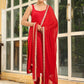 Janasya Maroon Rayon Foil Print Kurta,Bottom & Dupatta | Swadesiicart
