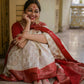 DEIANA'S Beautiful Designer Golden zari Soft Lichi Silk Saree - White - Swadesiicart