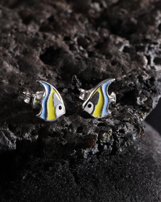 Premium Jwlry - Silver & Turquoise Toned Crystals Studded Rhodium - Plated Teardrop Shaped Handcrafted Drop Earrings - Wahe Jewels - Swadesiicart