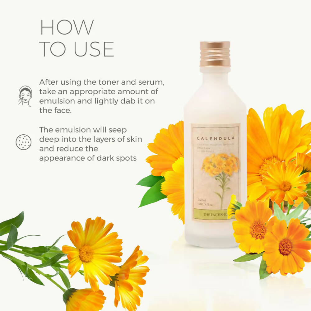 The Face Shop Calendula Essential Moisture Emulsion - Korean Skincare | Swadesiicart