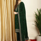 Jyoti Fashion Women's Green Georgette Resham Thread & Sequin Kurta with Trouser & Dupatta | Swadesiicart