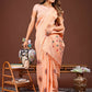 Shree Shyam Fashion Neerja Orange Linen Cotton Saree
