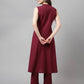 FIORRA Women's Maroon Rayon Silk A-Line Kurta Set - Swadesiicart