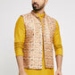 Ethnic India Cream Bundi Men's Jacket Abstract Polyester | Swadesiicart
