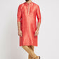Ethnic India Red Men's Kurta Bandhani Polyester | Swadesiicart