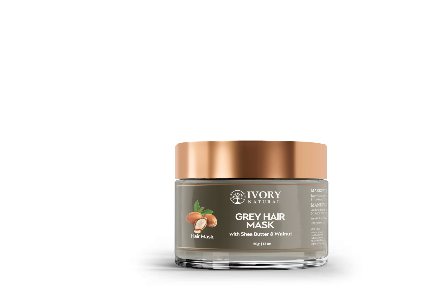 Ivory Natural Grey Mask For Hair - White To Black Hair Naturally For Both Men & Women | Swadesiicart