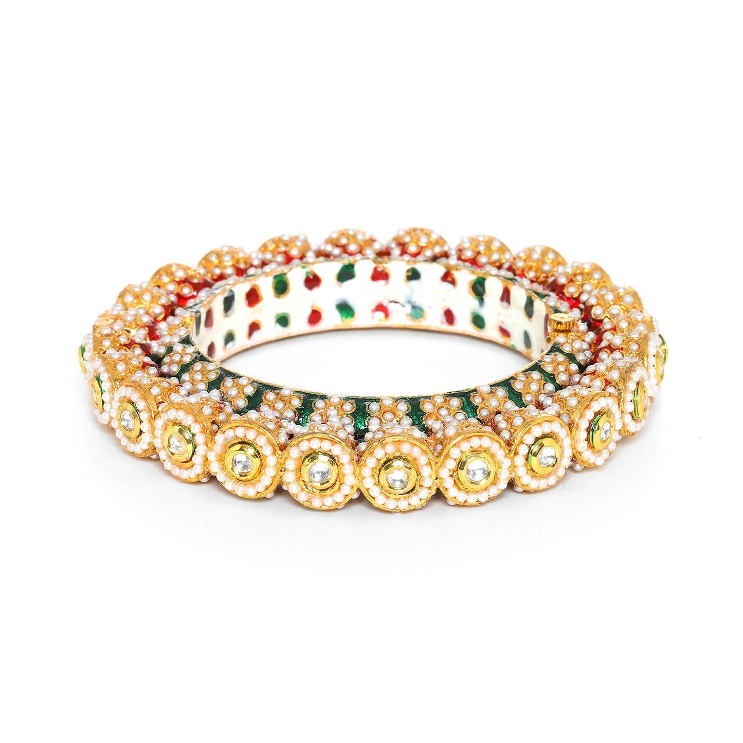 Meenakari and Jadau Bangle (Multi Color) - Ruby Raang - Swadesiicart