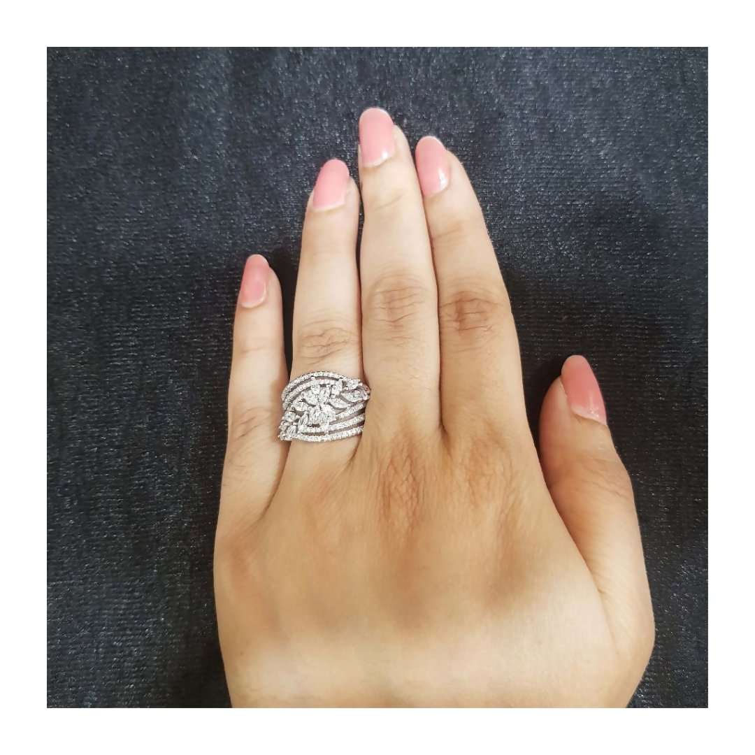 Joban Fashion Silver Brass Adjustable Ring | Swadesiicart