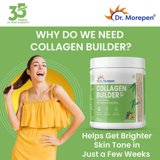 Dr. Morepen Biotin+ Advanced Tablets and Natural Collagen Builder, Orange Berry Flavour Combo - Swadesiicart