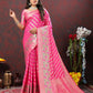 Lorenvalley Fashion Pink Soft Silk Woven Design with Zari Weaving Leheriya Design Saree - Swadesiicart