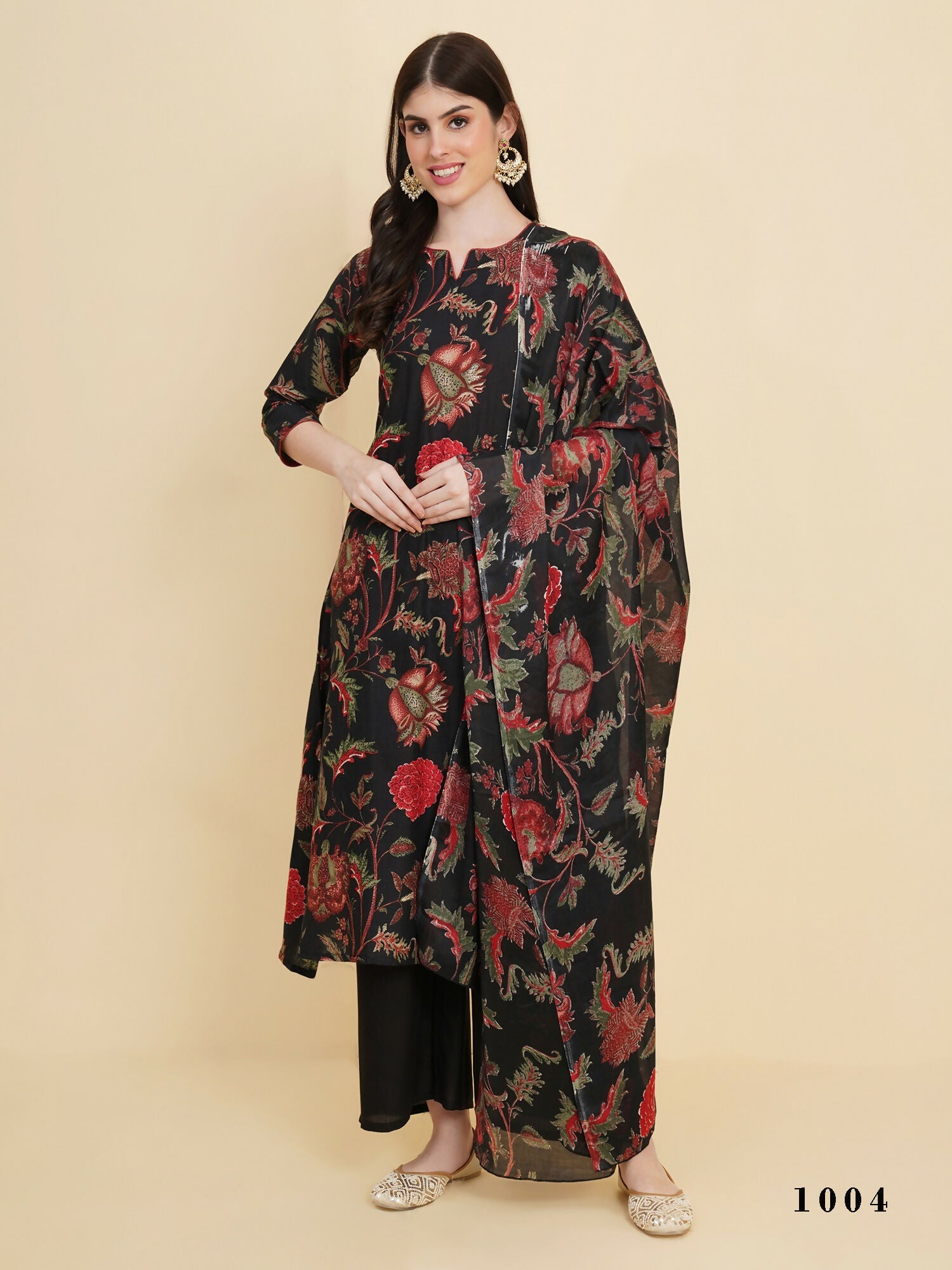 Designer Stylish black Cotton Stitched Suit With Dupatta - Tanisha | Swadesiicart
