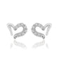925 Sterling Silver Rhodium Plated With Cz Drop Heart Stud Earring For Women - Wahe Jewels - Swadesiicart