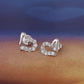 925 Sterling Silver Rhodium Plated With Cz Drop Heart Stud Earring For Women - Wahe Jewels - Swadesiicart