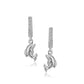 925 Sterling Silver Rhodium Plated With Leaf Drop Earring - Wahe Jewels - Swadesiicart