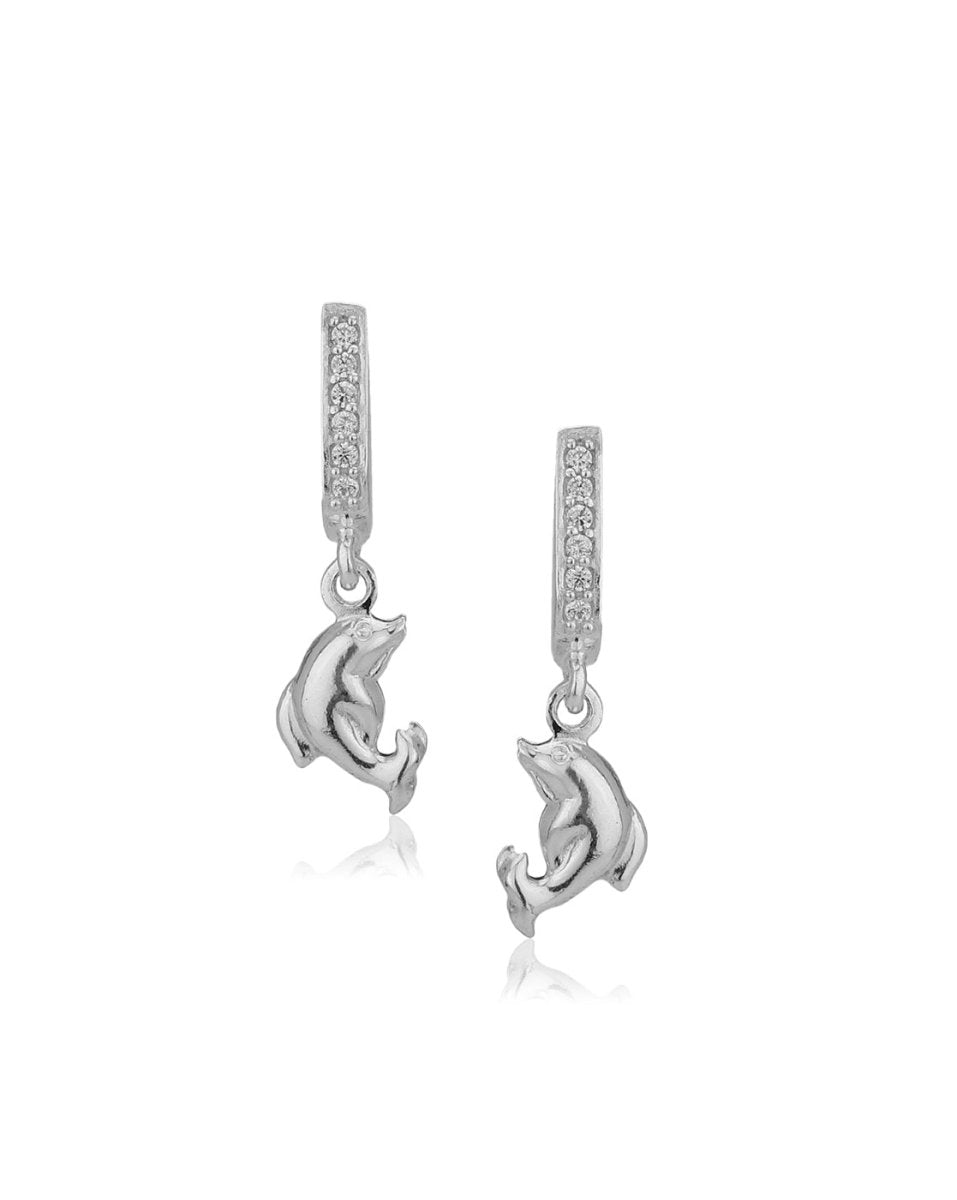 925 Sterling Silver Rhodium Plated With Leaf Drop Earring - Wahe Jewels - Swadesiicart