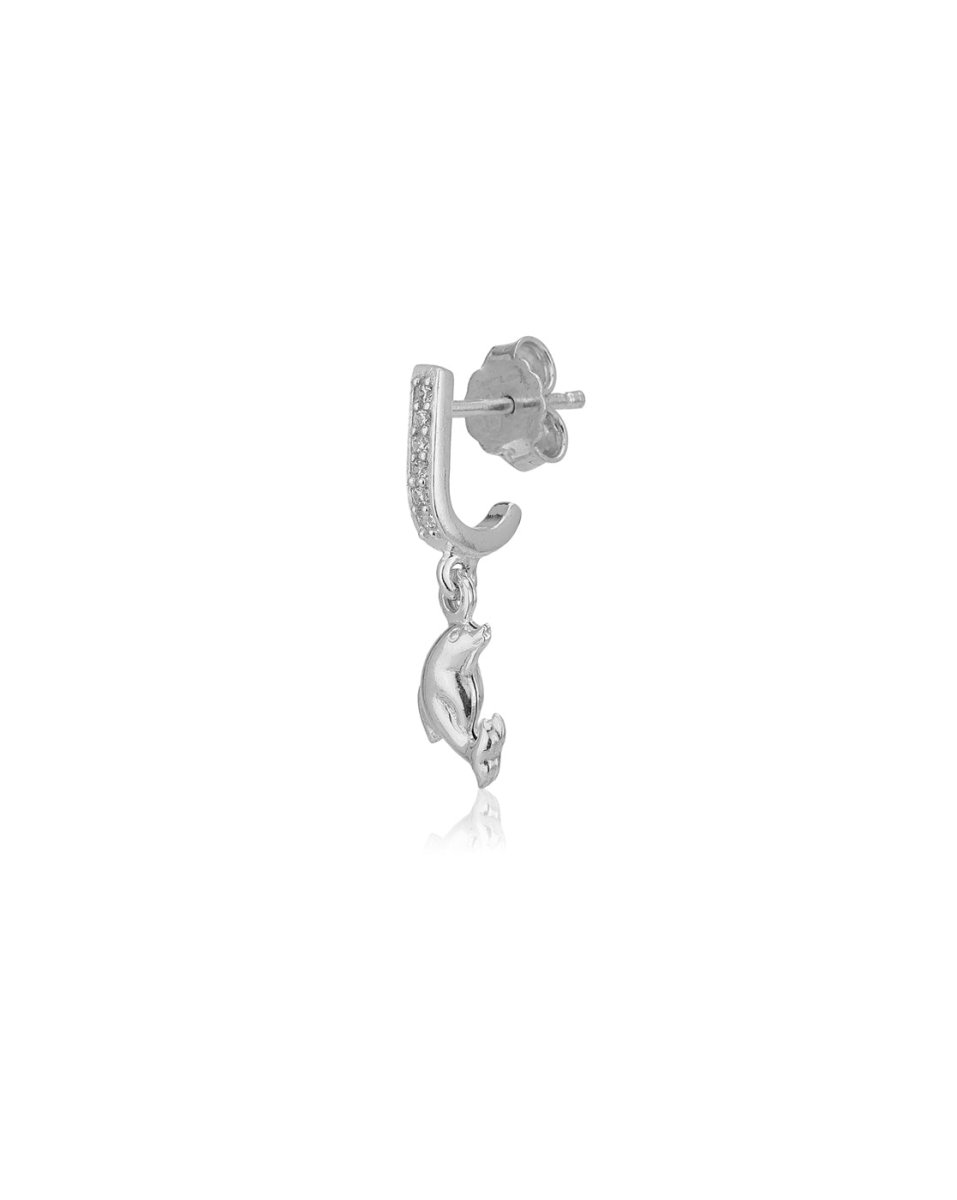 925 Sterling Silver Rhodium Plated With Leaf Drop Earring - Wahe Jewels - Swadesiicart