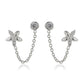 Premium Jewellery - Silver Toned Cz Studded Rhodium - Plated Contemporary Handcrafted Drop Earrings - Wahe Jewels - Swadesiicart