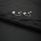 Premium Jewellery - Silver Toned Cz Studded Rhodium - Plated Contemporary Handcrafted Drop Earrings - Wahe Jewels - Swadesiicart