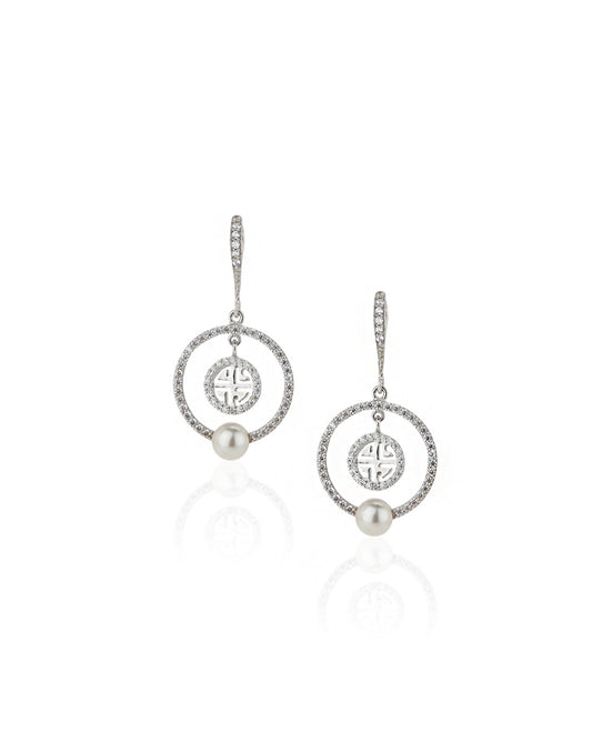 Rose Gold-Polished Cz Drop Earring With Dangling Heart For Women - Wahe Jewels - Swadesiicart