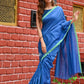 Very Much Indian Pure Cotton Handloom Sarees With Intricate Borders-Blue Shade | Swadesiicart