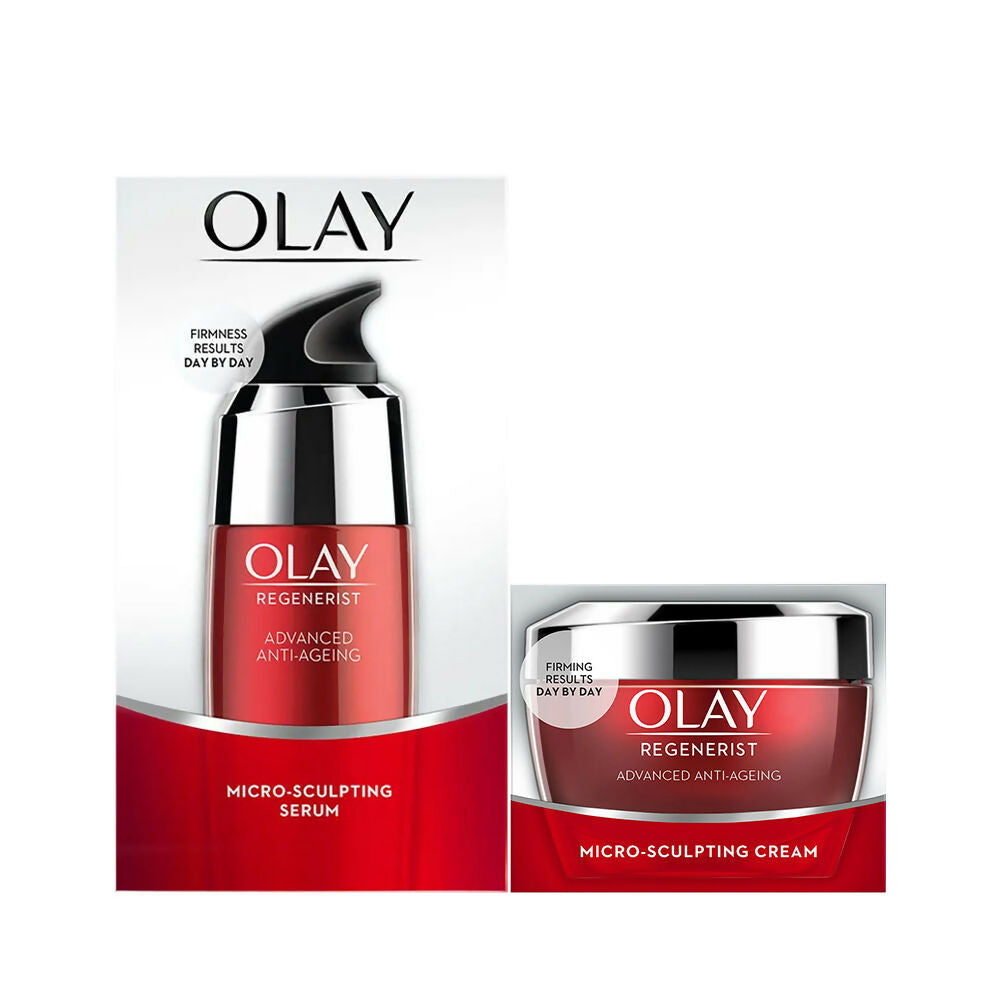 Olay Regenerist Micro-Sculpting Day Cream & Serum Combo | Anti-Aging Duo for Firmer Youthful Skin - Swadesiicart