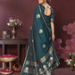 Joban Fashion Emerald green Floral Motifs Banarasi Silk Sarees | Swadesiicart