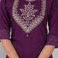 Ethnic Festive Wear Reyon Wine Stitched Suit With Dupatta - Tanisha | Swadesiicart
