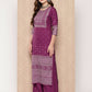 Ahalyaa Women's Traditional wear Kurta Set - Purple | Swadesiicart