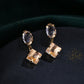 NVR Women Golden Cz Studded Studs Earrings | Swadesiicart