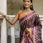 Vishnu Weaves Women's Coffee Cotton Silk Printed Saree with Blouse - Swadesiicart