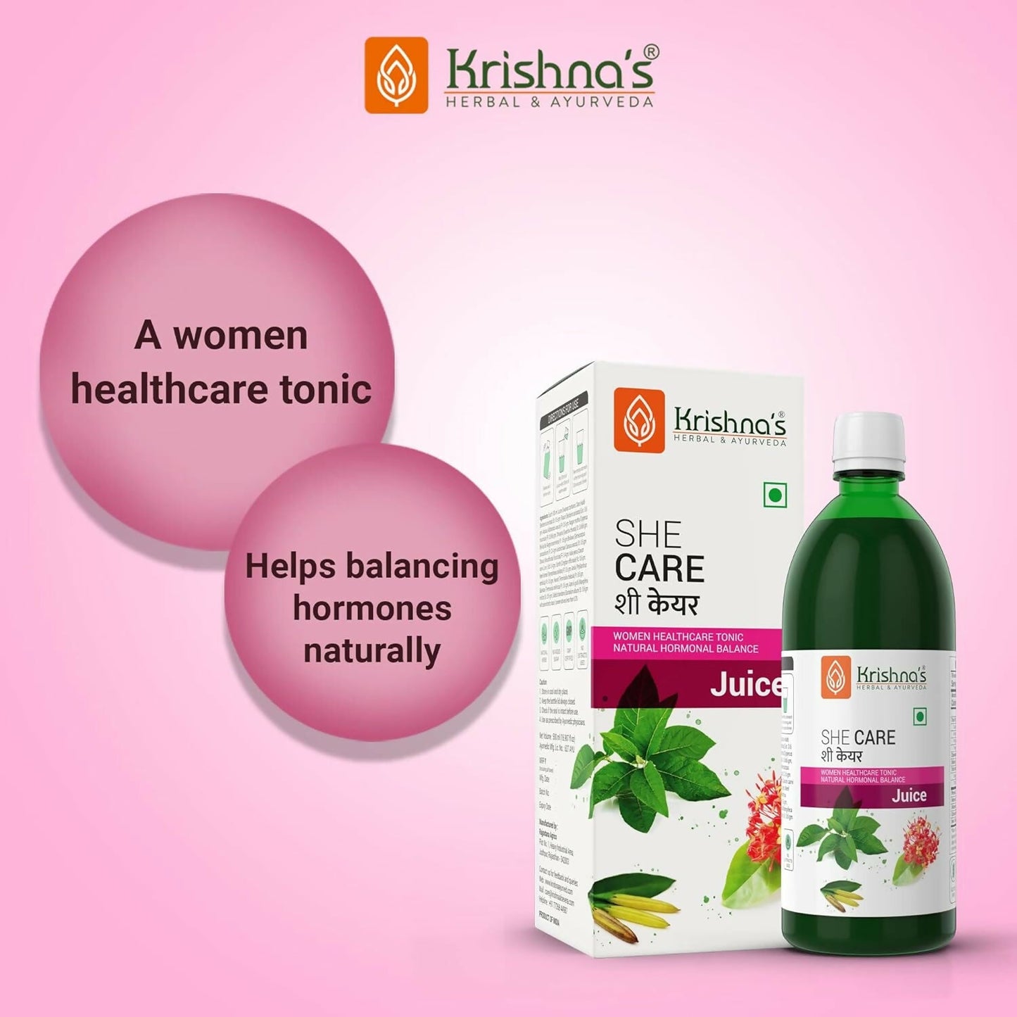 Krishna's Herbal & Ayurveda She Care Juice for Women Wellness - Swadesiicart