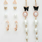 NVR Women's Set of 6 White Pearl Gold-Polished Contemporary Drop Earrings | Swadesiicart