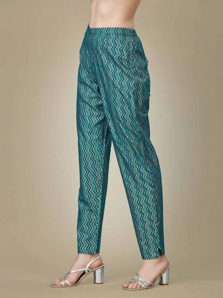 Jyoti Fashion Women's Rama Rayon Embroidered Kurta Pant Set | Swadesiicart