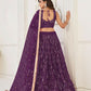 Aastha Fashion Wine Butterfly Net Tone To Tone Thread Work, Sequence Work And Original Mirror Work Embroidery Wedding Wear Lehenga Choli
