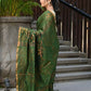 Beatitude Green Cotton Floral Jamdani Saree