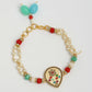 NVR Women & Men Set of 2 Multicolor Stone-Studded & Beaded Bhaiya Bhabhi Rakhi With Roli Chawal & Chocolate | Swadesiicart
