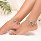 VOJ Set Of 2 Silver Plated Evil Eye Handcrafted Anklets - Swadesiicart